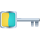 Yellow-Teal Square Key